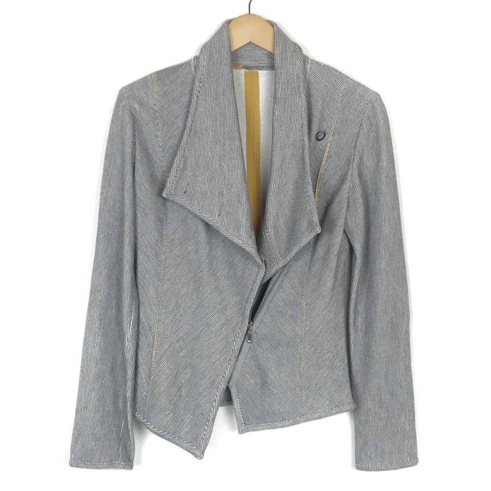 People Like Frank Gray Moto Knit Blazer Jacket